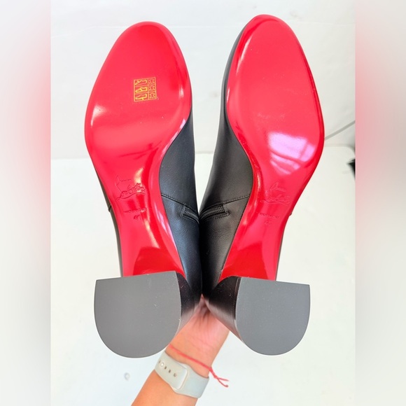 Christian Louboutin Black Leather Jane Botta Knee high boots 55mm EU 41 - Picture 8 of 11